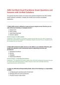 AWS Certified Cloud Practitioner Exam Questions and Answers with Verified Solutions&period; 100 