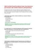 AWS Certified Cloud Practitioner Exam Two Questions and Answers with Verified Solutions&period; 100