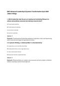 DNP Advanced Leadership & Systems Transformation Quiz 2026&NewLine;&vert;Galen College&NewLine;