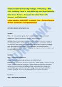 Chamberlain University College of Nursing - NR &NewLine;601&colon; Primary Care of the Maturing and Aged Family &NewLine;Final Exam Review - Complete Question Bank with &NewLine;Answers and Rationales &NewLine;Latest Update&colon; 2026-2027 Academic Year &vert; Comprehensive &NewLine;Review for NR 601 Fina