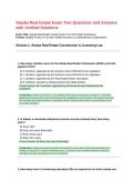 Alaska Real Estate Exam Two Questions and Answers with Verified Solutions&period; 