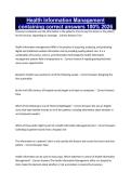 Health Information Management containing correct answers 100&percnt; 2026