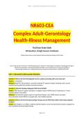NR603-CEA&NewLine;Complex Adult-Gerontology Health-Illness Management&NewLine;Final Exam Study Guide&NewLine;200 Questions&comma; Straight Answers & Rationale&NewLine;Original study content covering standard advanced adult-gerontology practice topics&NewLine;