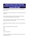 Chapter 02 Quiz&colon; Health Information Management Professionals with correct answers 100&percnt; 2026