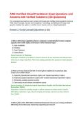 AWS Certified Cloud Practitioner Exam Questions and Answers with Verified Solutions&period; 