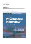 The Psychiatric Interview 5th Edition Test Bank by Daniel J&period; Carlat &vert; Complete Questions & Rationalized Answers