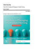 Yoder-Wise&rsquo;s Leading and Managing in Canadian Nursing 2nd Edition Test Bank &vert; Waddell &vert; Complete Questions & Rationalized Answers