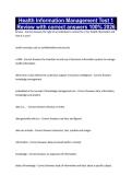 Health Information Management Test 1 Review with correct answers 100&percnt; 2026