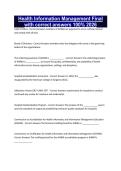 Health Information Management Final with correct answers 100&percnt; 2026