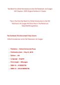 Test Bank For A Brief Introduction to the Old Testament&comma; 4th Edition By Coogan