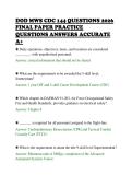 DOD MWS CDC 144 QUESTIONS 2026&NewLine;FINAL PAPER PRACTICE&NewLine;QUESTIONS ANSWERS ACCURATE&NewLine;A&plus;&NewLine;