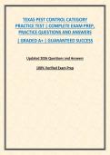 TEXAS PEST CONTROL CATEGORY PRACTICE TEST &vert; COMPLETE EXAM PREP&comma; PRACTICE QUESTIONS AND ANSWERS