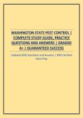 WASHINGTON STATE PEST CONTROL &vert; COMPLETE STUDY GUIDE&comma; PRACTICE QUESTIONS AND ANSWERS