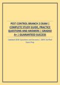 PEST CONTROL BRANCH 2 EXAM &vert; COMPLETE STUDY GUIDE&comma; PRACTICE QUESTIONS AND ANSWERS
