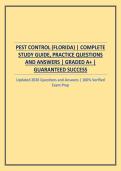 PEST CONTROL &lpar;FLORIDA&rpar; &vert; COMPLETE STUDY GUIDE&comma; PRACTICE QUESTIONS AND ANSWERS