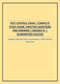 PEST CONTROL EXAM &vert; COMPLETE STUDY GUIDE&comma; PRACTICE QUESTIONS AND ANSWERS