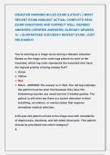DISASTER NURSING NCLEX EXAM &lpar;LATEST&rpar; &vert;&vert; MOST &NewLine;RECENT EXAM 2026&vert;2027 ACTUAL COMPLETE REAL &NewLine;EXAM QUESTIONS AND CORRECT WELL DEFINED &NewLine;ANSWERS &lpar;VERIFIED ANSWERS&rpar; ALREADY GRADED &NewLine;A&plus; &vert; GUARANTEED SUCCESS&excl;&excl; NEWEST EXAM &vert; JUST &NewLine;RELEASED&excl;&excl; 