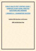 PUBLIC HEALTH PEST CONTROL EXAM &vert; COMPLETE STUDY GUIDE&comma; PRACTICE QUESTIONS AND ANSWERS