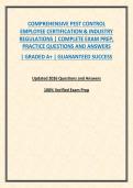 COMPREHENSIVE PEST CONTROL EMPLOYEE CERTIFICATION & INDUSTRY REGULATIONS &vert; COMPLETE EXAM PREP&comma; PRACTICE QUESTIONS AND ANSWERS