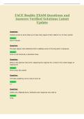FACE Reality EXAM Questions and&NewLine;Answers Verified Solutions Latest&NewLine;Update
