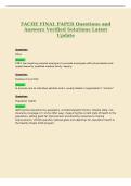 FACHE FINAL PAPER Questions and&NewLine;Answers Verified Solutions Latest&NewLine;Update