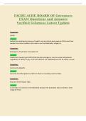 FACHE ACHE BOARD OF Governors&NewLine;EXAM Questions and Answers&NewLine;Verified Solutions Latest Update