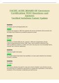 FACHE ACHE BOARD OF Governors&NewLine;Certification TEST Questions and&NewLine;Answers&NewLine;Verified Solutions Latest Update