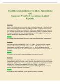 FACHE Comprehensive TEST Questions&NewLine;and&NewLine;Answers Verified Solutions Latest&NewLine;Update
