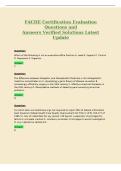 FACHE Certification Evaluation&NewLine;Questions and&NewLine;Answers Verified Solutions Latest&NewLine;Update