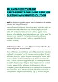 SCI 225 PATHOPHYSIOLOGY&NewLine;COMPREHENSIVE ASSESSMENT COMPLETE&NewLine;QUESTIONS AND VERIFIED SOLUTIONS&NewLine;