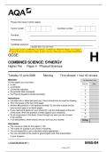 AQA GCSE Combined Science&colon; Synergy 8465&sol;4H Paper 4 Higher Tier June 2026 &vert; Synergy 8465&sol;4H Paper 4 Higher Tier June 2026 &vert; Merged