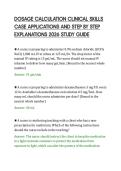 DOSAGE CALCULATION CLINICAL SKILLS&NewLine;CASE APPLICATIONS AND STEP BY STEP&NewLine;EXPLANATIONS 2026 STUDY GUIDE&NewLine;