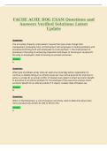 FACHE ACHE BOG EXAM Questions and&NewLine;Answers Verified Solutions Latest&NewLine;Update