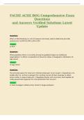 FACHE ACHE BOG Comprehensive Exam&NewLine;Questions&NewLine;and Answers Verified Solutions Latest&NewLine;Update