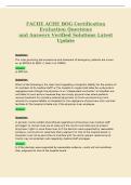 FACHE ACHE BOG Certification&NewLine;Evaluation Questions&NewLine;and Answers Verified Solutions Latest&NewLine;Update