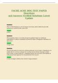 FACHE ACHE BOG TEST PAPER&NewLine;Questions&NewLine;and Answers Verified Solutions Latest&NewLine;Update