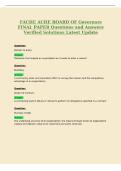 FACHE ACHE BOARD OF Governors&NewLine;FINAL PAPER Questions and Answers&NewLine;Verified Solutions Latest Update