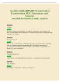FACHE ACHE BOARD OF Governors&NewLine;Examination TEST Questions and&NewLine;Answers&NewLine;Verified Solutions Latest Update