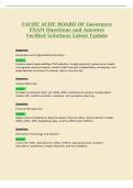 FACHE ACHE BOARD OF Governors&NewLine;EXAM Questions and Answers&NewLine;Verified Solutions Latest Update