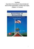 Test Bank for Essentials of Accounting for Governmental and Not-for-Profit Organizations&comma; 15th Edition &vert; Paul A&period; Copley &vert; Chapters 1&ndash;14 Complete