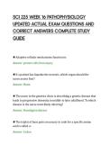 SCI 225 WEEK 16 PATHOPHYSIOLOGY&NewLine;UPDATED ACTUAL EXAM QUESTIONS AND&NewLine;CORRECT ANSWERS COMPLETE STUDY&NewLine;GUIDE
