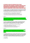 ATI MENTAL HEALTH NURSING FINAL EXAM&ndash; &NewLine;QUESTIONS AND ANSWERS &vert; VERIFIED ANSWERS PLUS &NewLine;RATIONALES &vert; GUARANTEED PASS &vert; LATEST EXAM &NewLine;UPDATE &vert; EXAM PREP &vert; STUDY GUIDE &vert; PRACTICE TEST 