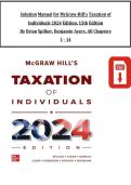 Solution Manual for McGraw-Hill's Taxation of Individuals&comma; 15th Edition &vert; Brian C&period; Spilker&comma; Benjamin C&period; Ayers&comma; John A&period; Barrick & Coauthors &vert; 2024 Edition &vert; Chapters 1&ndash;14 Complete
