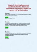 Chapter 3&colon; Identifying Improvement&NewLine;Opportunities Based on Performance&NewLine;Measurement comprehensive Questions and&NewLine;Answers with Verified Solutions