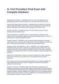 1L Civil Procedure Final Exam with Complete Solutions