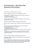Civil Procedure &ndash; Bar Exam Prep Questions and Answers