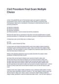 Civil Procedure Final Exam Multiple Choice