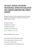 SECTIONAL ANATOMY FOR IMAGING&NewLine;PROFESSIONALS CERTIFICATION EVALUATION&NewLine;TEST COMPLETE QUESTIONS AND CORRECT&NewLine;ANSWERS