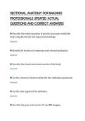 SECTIONAL ANATOMY FOR IMAGING&NewLine;PROFESSIONALS UPDATED ACTUAL&NewLine;QUESTIONS AND CORRECT ANSWERS