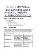 2026&sol;2027 Missouri Physical Therapy Jurisprudence Exam Test Bank &lpar;v12&period;0&rpar; &vert; S-Tier MO PT&sol;PTA Practice Act Prep &  High-Yield Exam Questions with Rationale